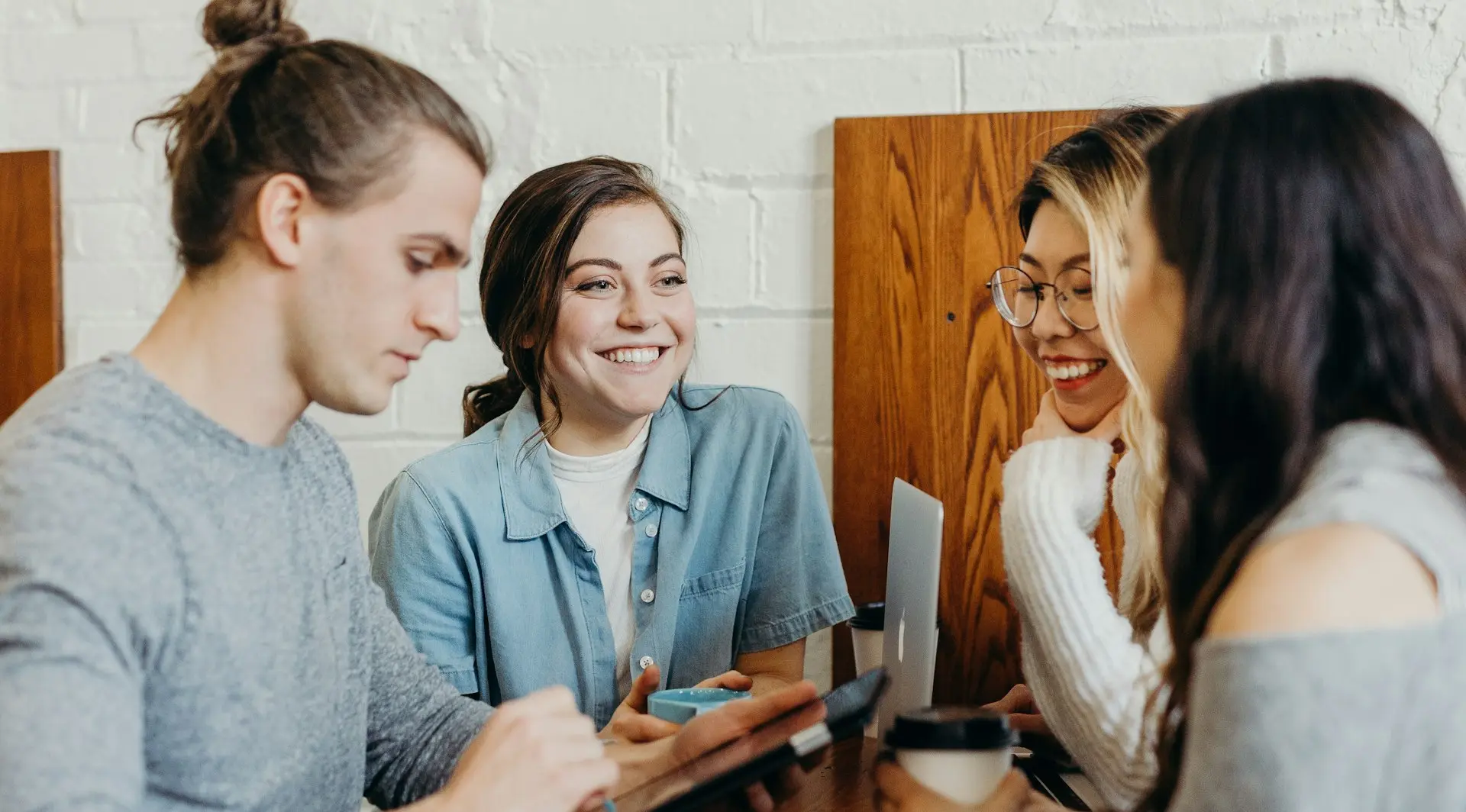 A group of friends at a coffee shop